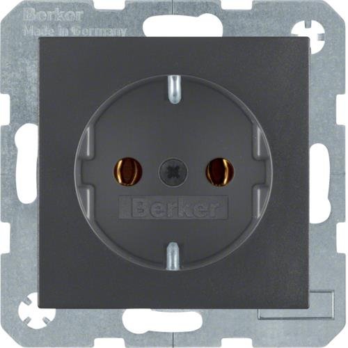 Hager-B.x Gn SCHUKO z uziem samozaciski antracyt 47431606