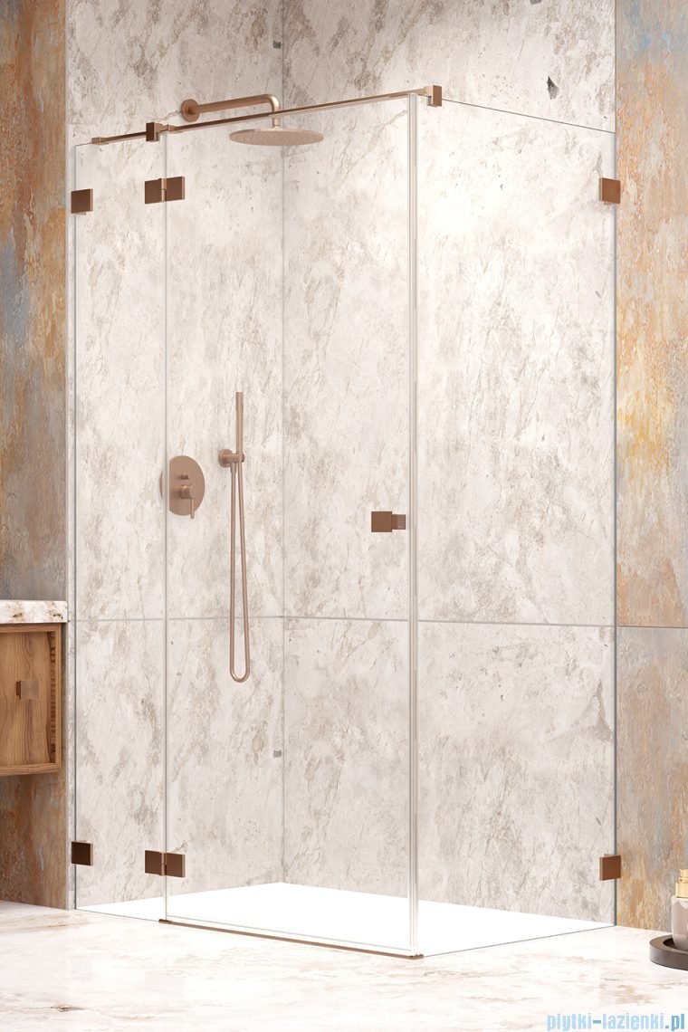Radaway Essenza Pro Brushed Copper Kdj kabina 120x120 cm lewa szczotkowana miedź 10097120-93-01L/10098120-01-01
