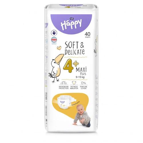Bella Baby Happy Soft & Delicate Maxi Plus 4+ Pieluszki 9-15kg, 40szt.