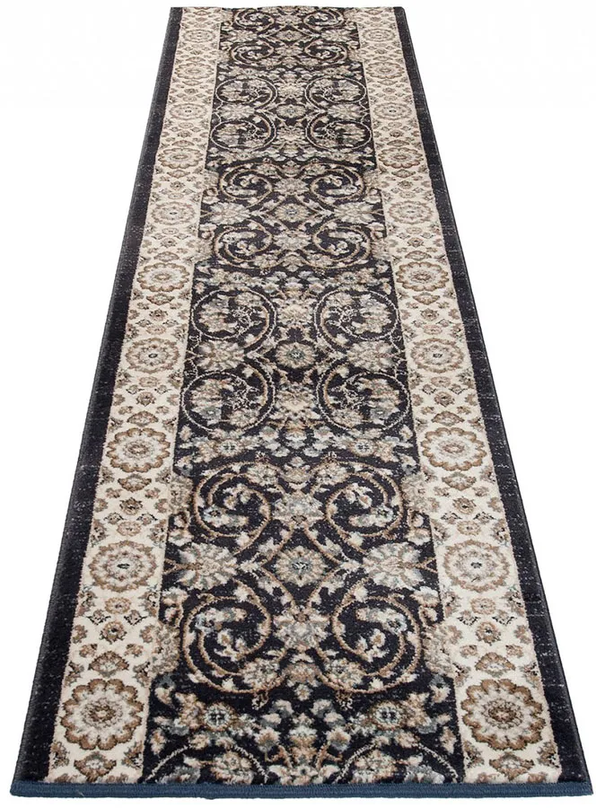 Antracytowy chodnik retro w perski wzór C7-H21