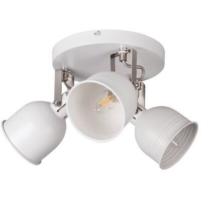 Oprawa ścienno-sufitowa E14 3x max 8W DERATO EL-3O W-SR biały/srebrny 35645
