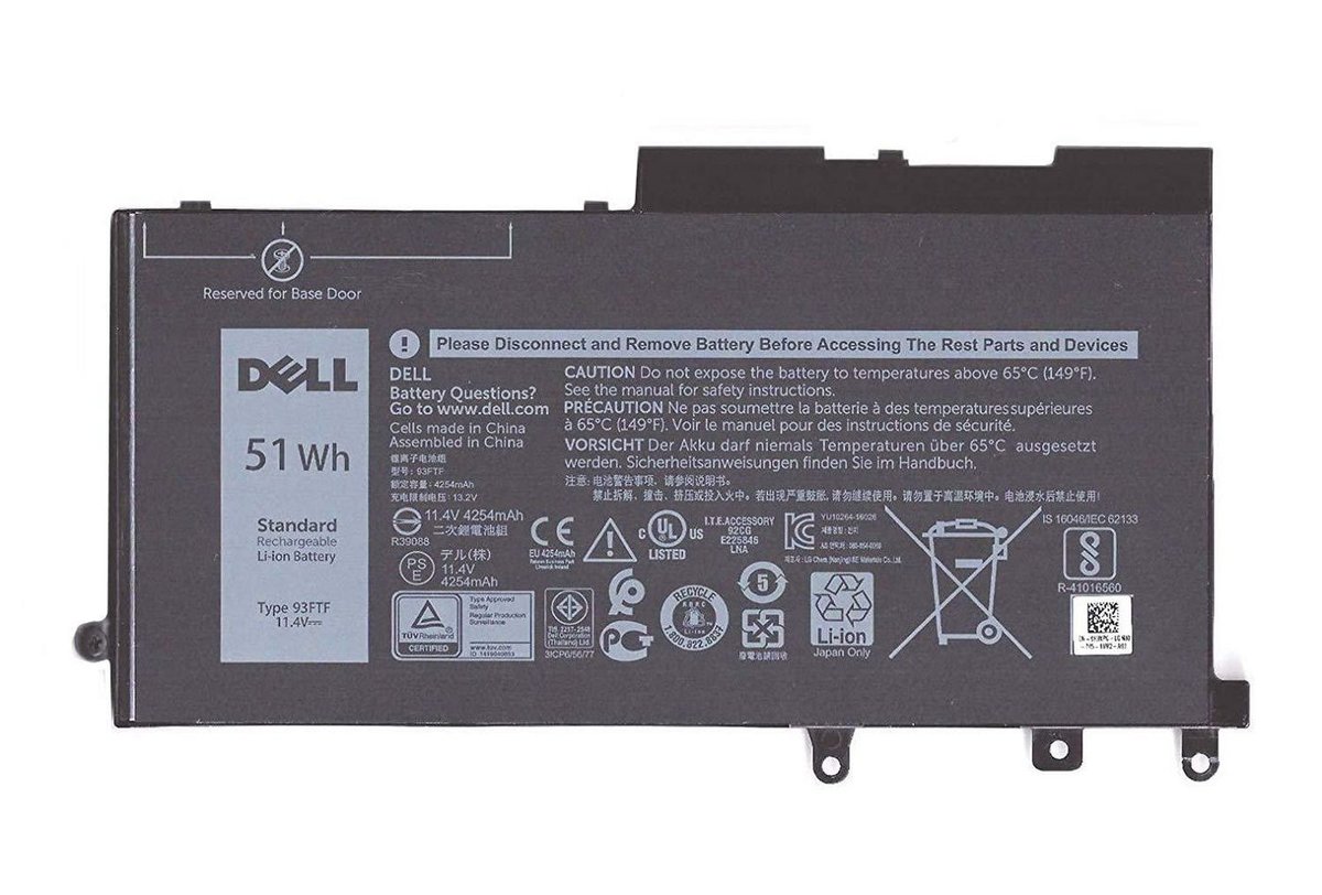 Dell Oryginalna bateria 93FTF 51Wh Latitude 5580 5480 5280 D4CMT