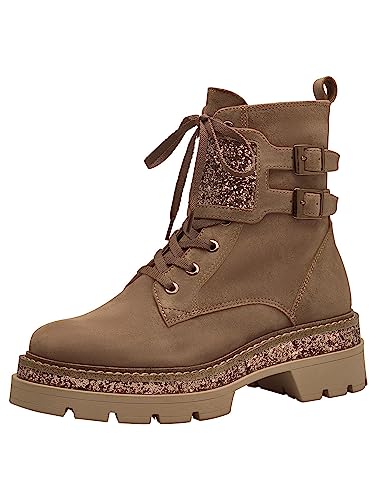 Tamaris Damskie botki 1-1-25220-41, Cognac Glam, 40 EU