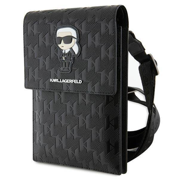 Etui Karl Lagerfeld Torebka KLWBSAKHPKK - czarne Saffiano Monogram Ikonik