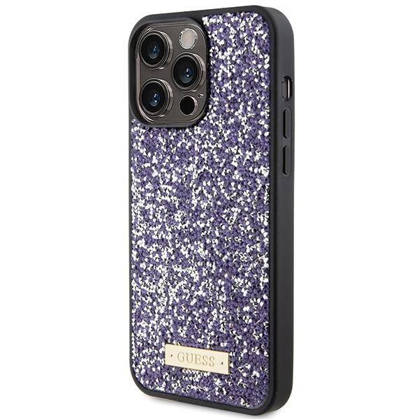 Etui Guess Rhinestone Metal Logo na iPhone 15 Pro - różowe