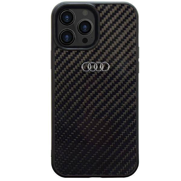 Etui Audi Carbon Fiber na iPhone 14 Pro - czarne AU-TPUPCIP14P-R8/D2-BK