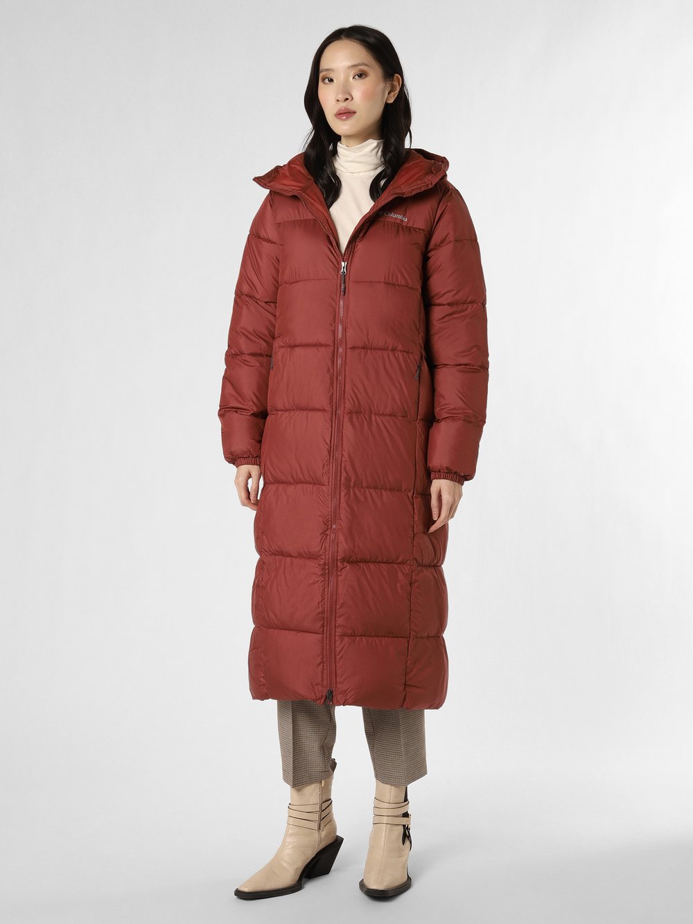 Columbia - Damski płaszcz pikowany, czerwony