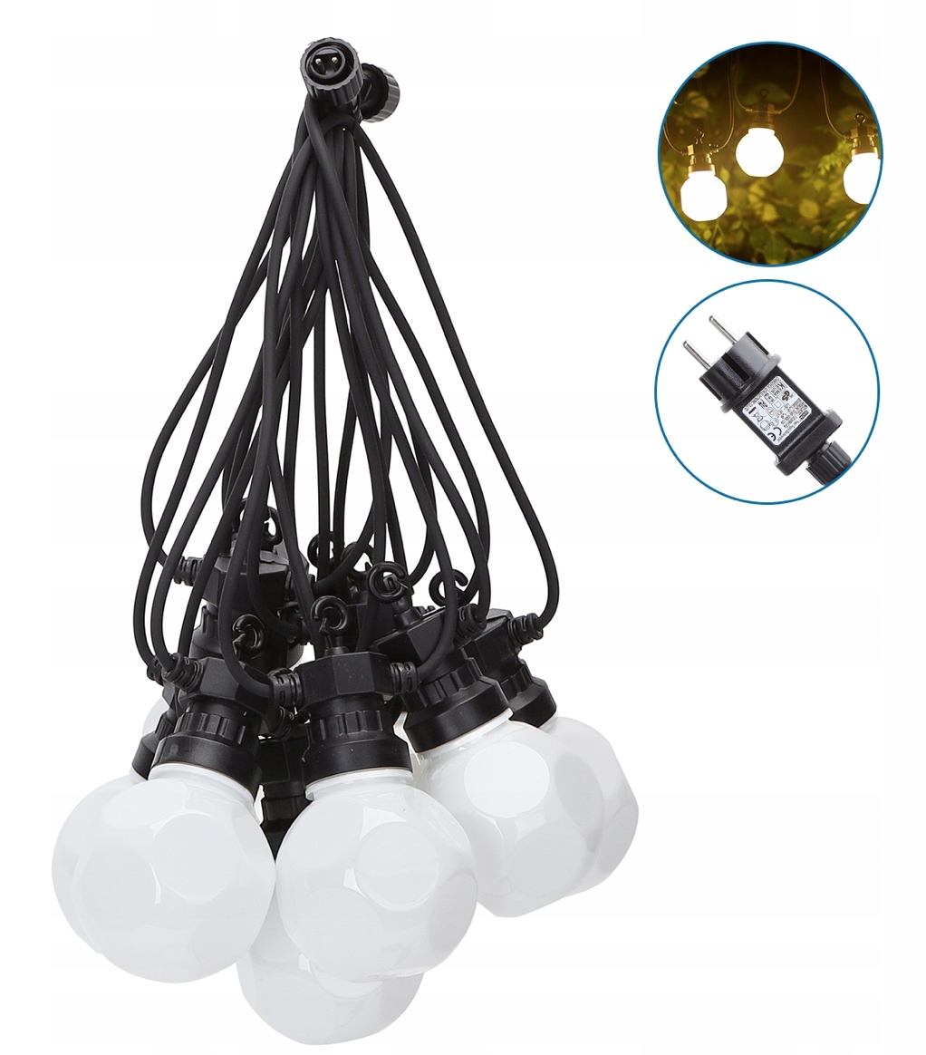 Girlanda Ogrodowa IP44 24V 8m mleczne kule