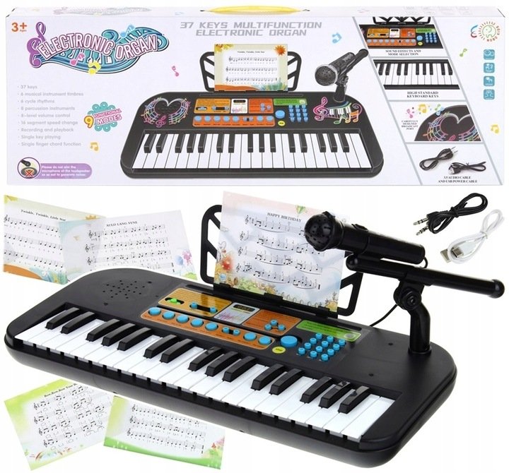 Organki Keyboard Pianinko  Z Mikrofonem Dla Dzieci