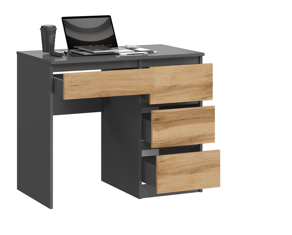 BIURKO SZKOLNE ADA , BIURO, GRAFIT, DĄB WOTAN