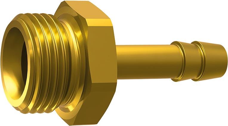 Złączka króciec mosiądz 25bar gw zewn 1/4 węża 4mm
