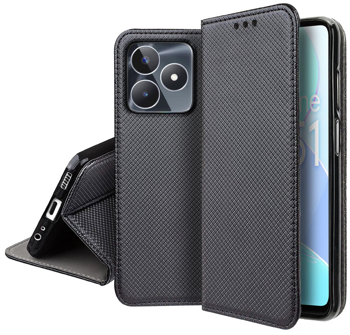 Etui do Realme C51 SMART MAGNET CASE + SZKŁO 9H