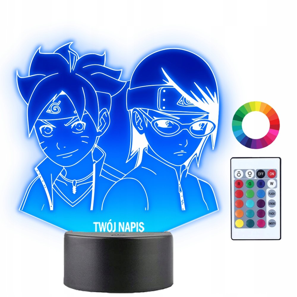 Lampka Nocna 3D LED Boruto i Sarada Anime Prezent