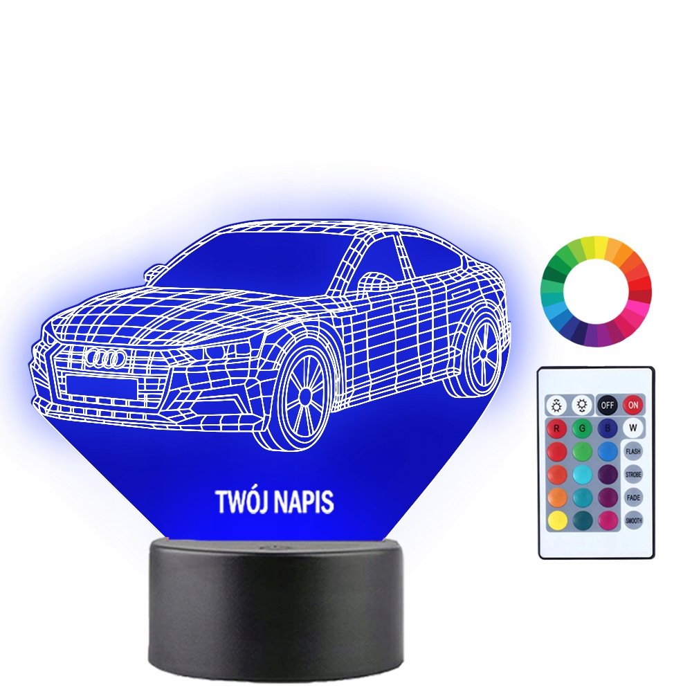 Lampka Nocna 3D LED Audi A5 Samochód Auto Prezent