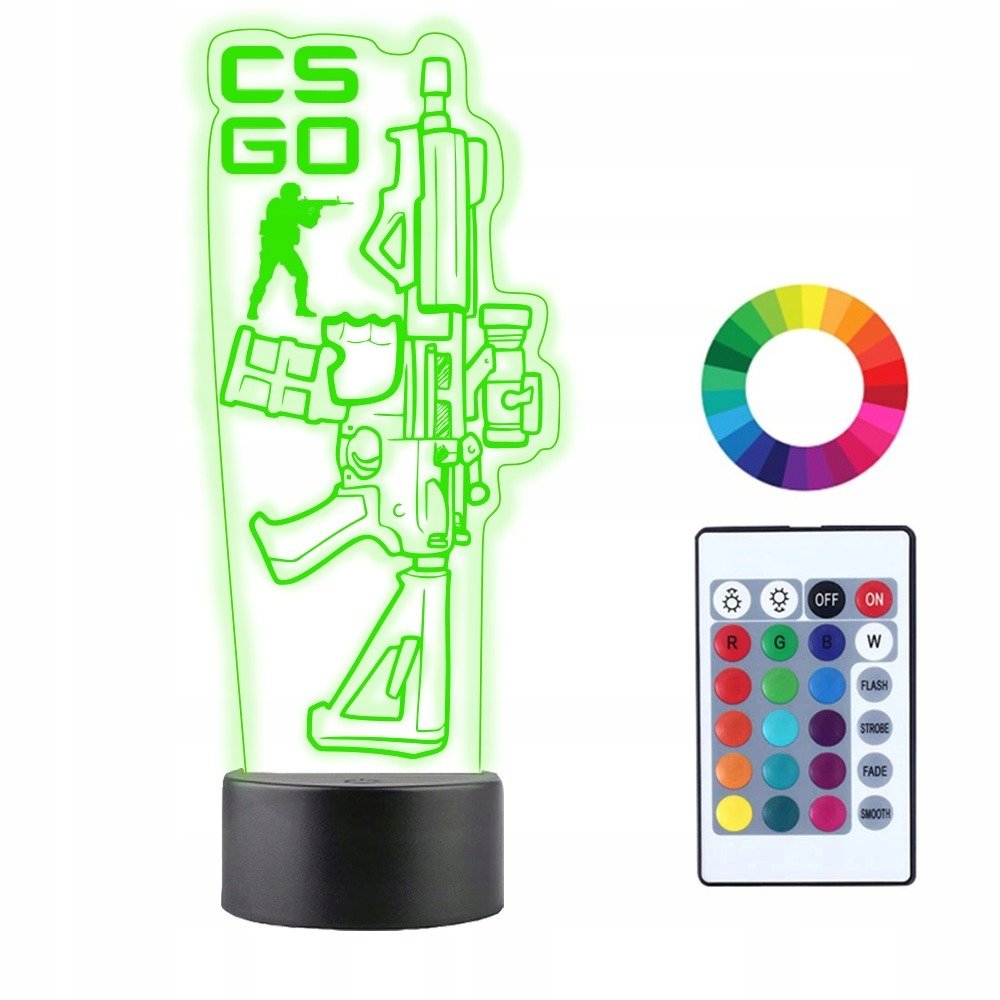 Lampka Nocna 3D Led BROŃ KARABIN CS GO