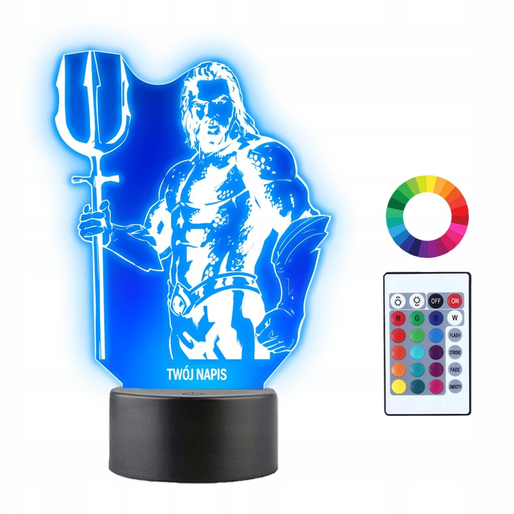 Lampka Nocna 3D LED Aquaman z Trójzębem
