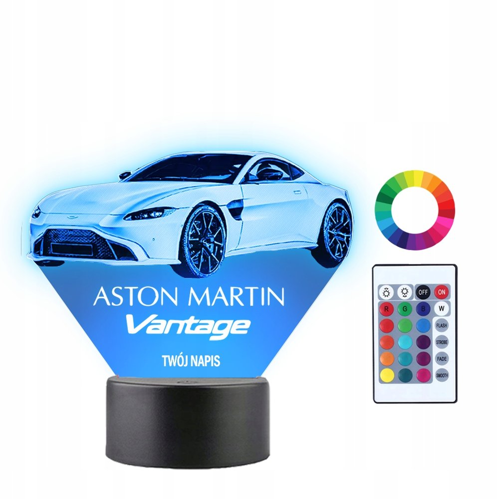 Lampka Nocna 3D LED Aston Martin Prezent