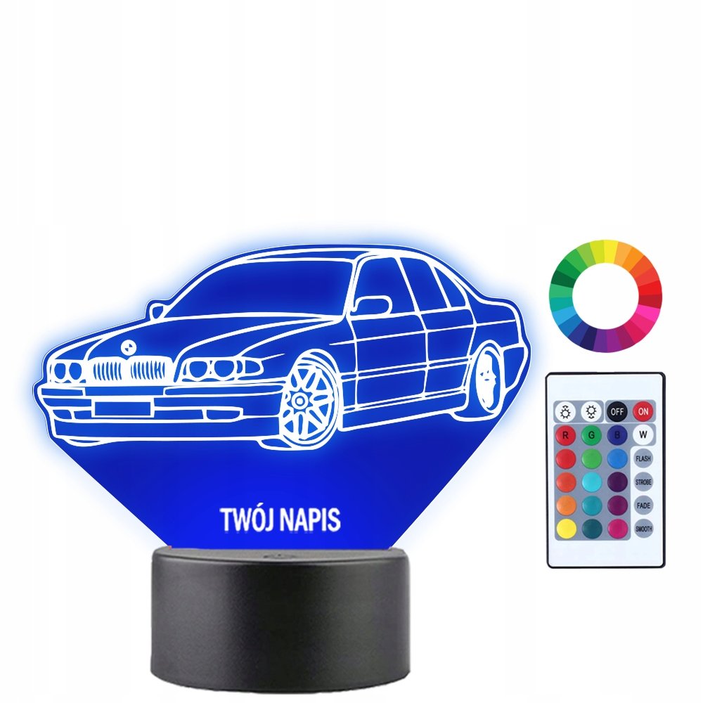 Lampka Nocna 3D LED BMW E36 Samochód Auto Prezent