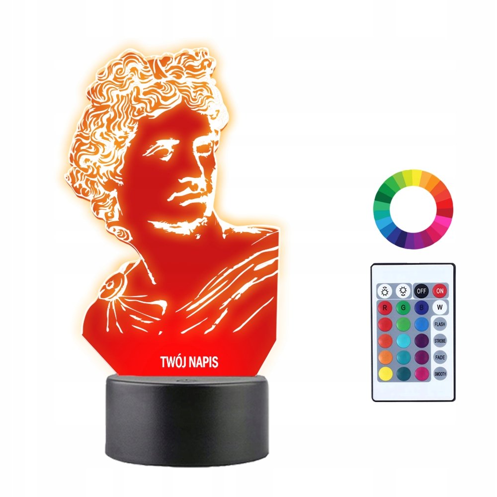 Lampka Nocna 3D LED Apollo Posąg Prezent