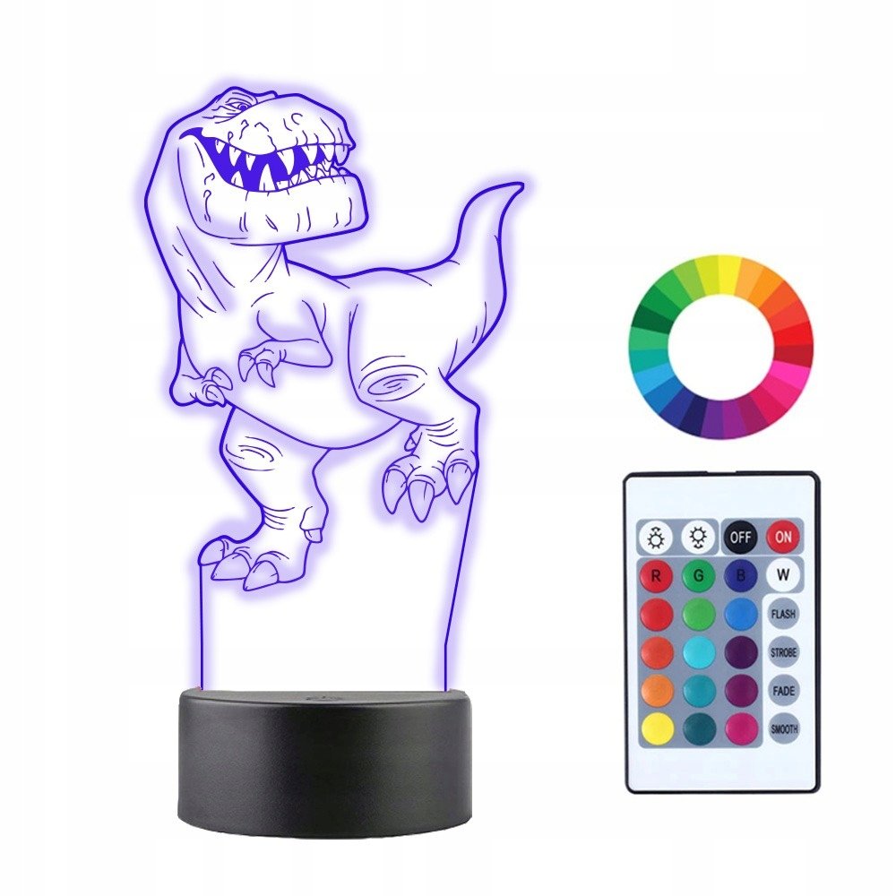 Lampka Nocna 3D Led DINOZAUR T-REX