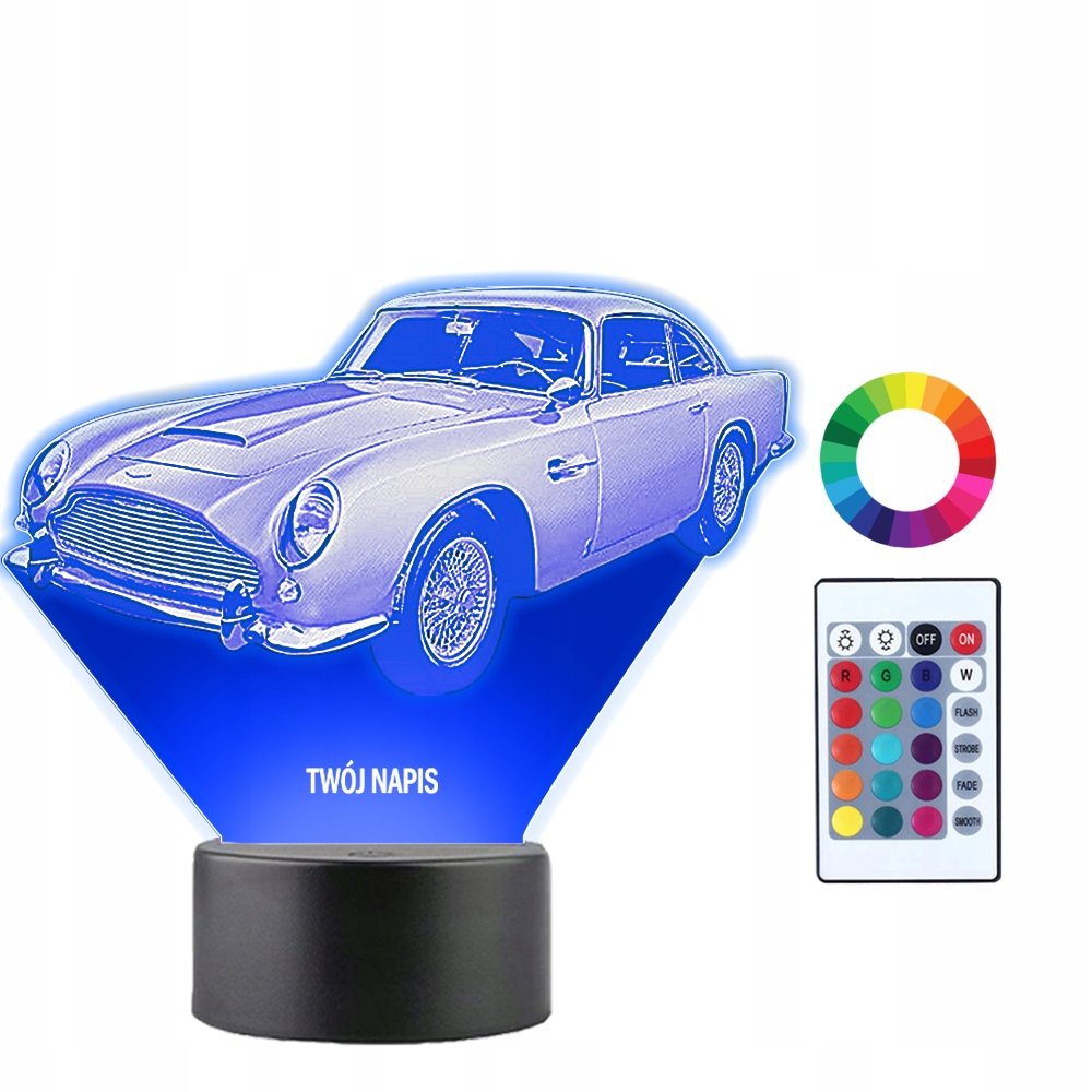 Lampka Nocna 3D Led Auto Aston Martin Prezent
