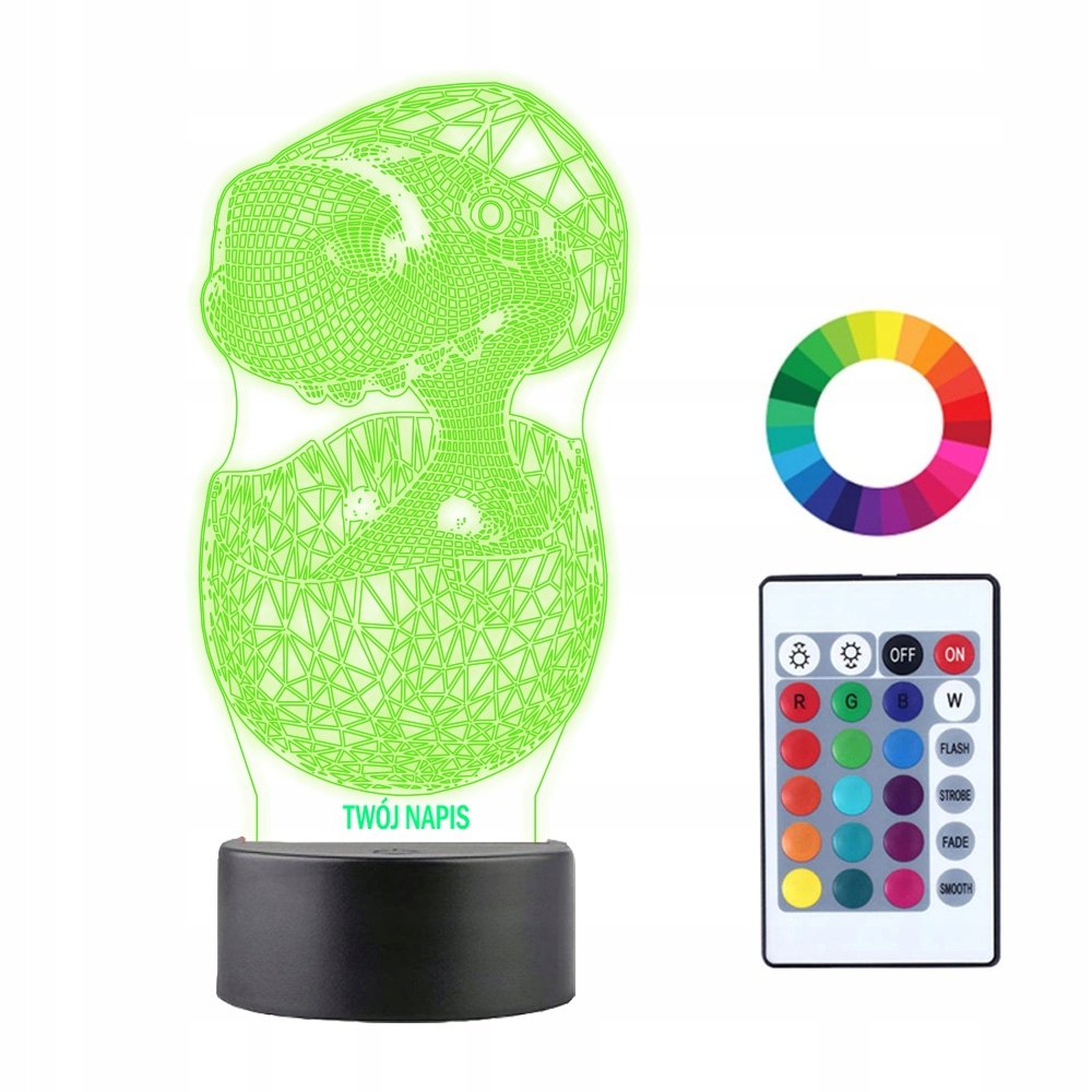Lampka Nocna 3D LED Dinozaur Jajko