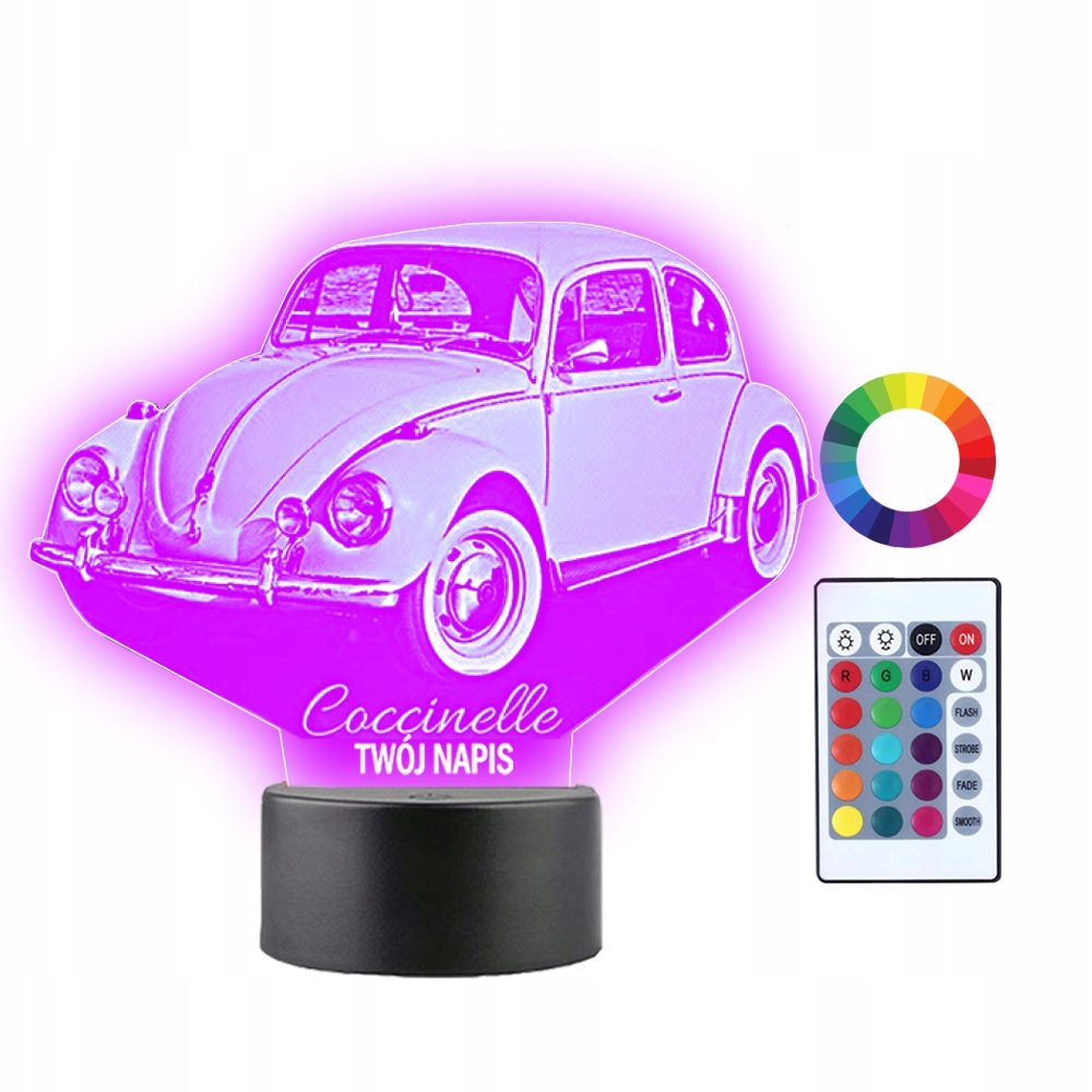 Lampka Nocna 3D LED Coccinelle Auto Prezent