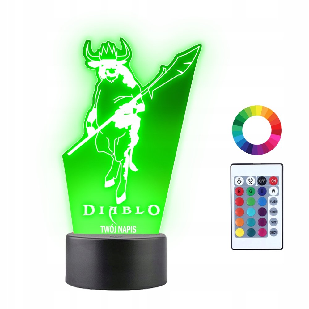 Lampka Nocna 3D LED Diablo Gra Krowi Poziom