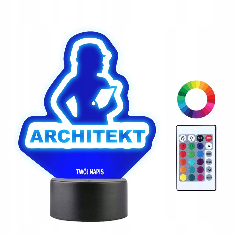 Lampka Nocna 3D Led Dla Najlepszego Architekta