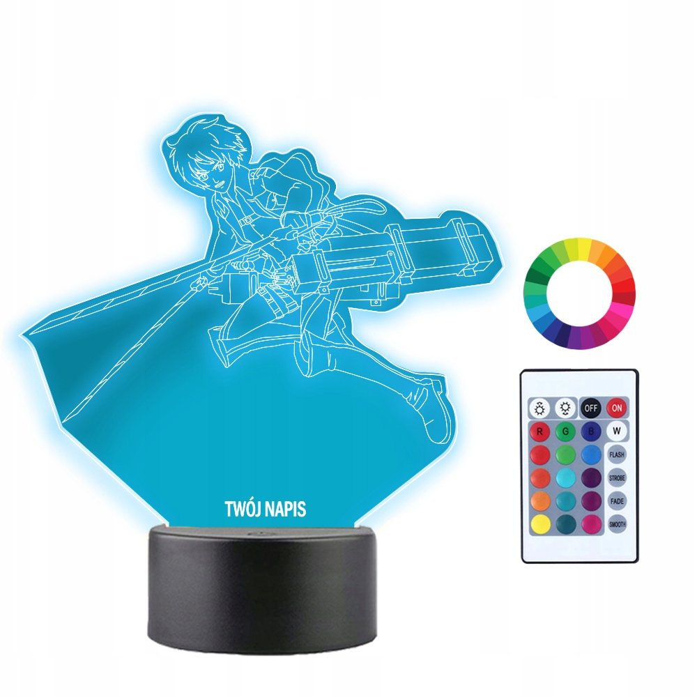 Lampka Nocna 3D LED Armin Arlert Prezent