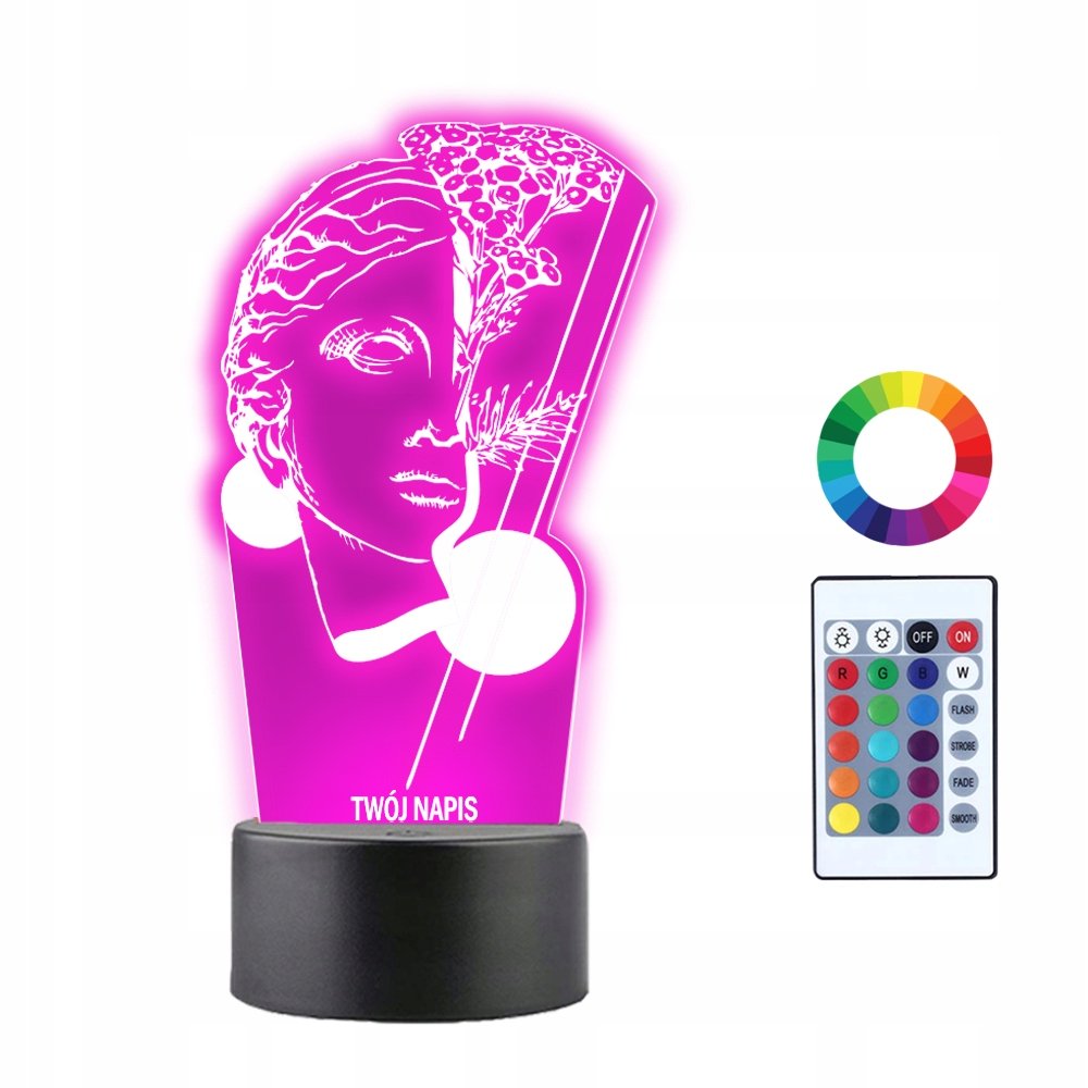 Lampka Nocna 3D LED Afrodyta Bogini Miłości