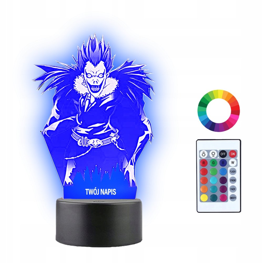 Lampka Nocna 3D LED Death Note Ryuk Anime Prezent