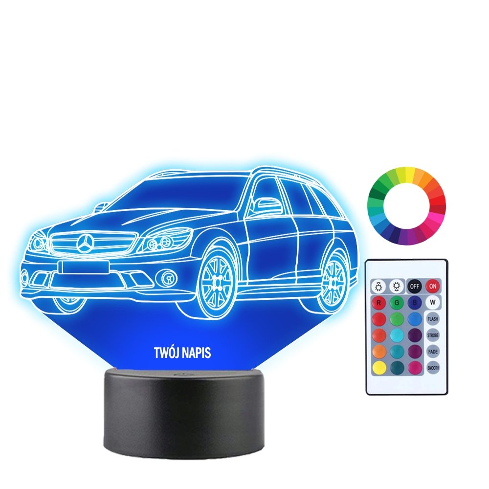 Lampka Nocna 3D LED Auto Mercedes C Klasa Prezent