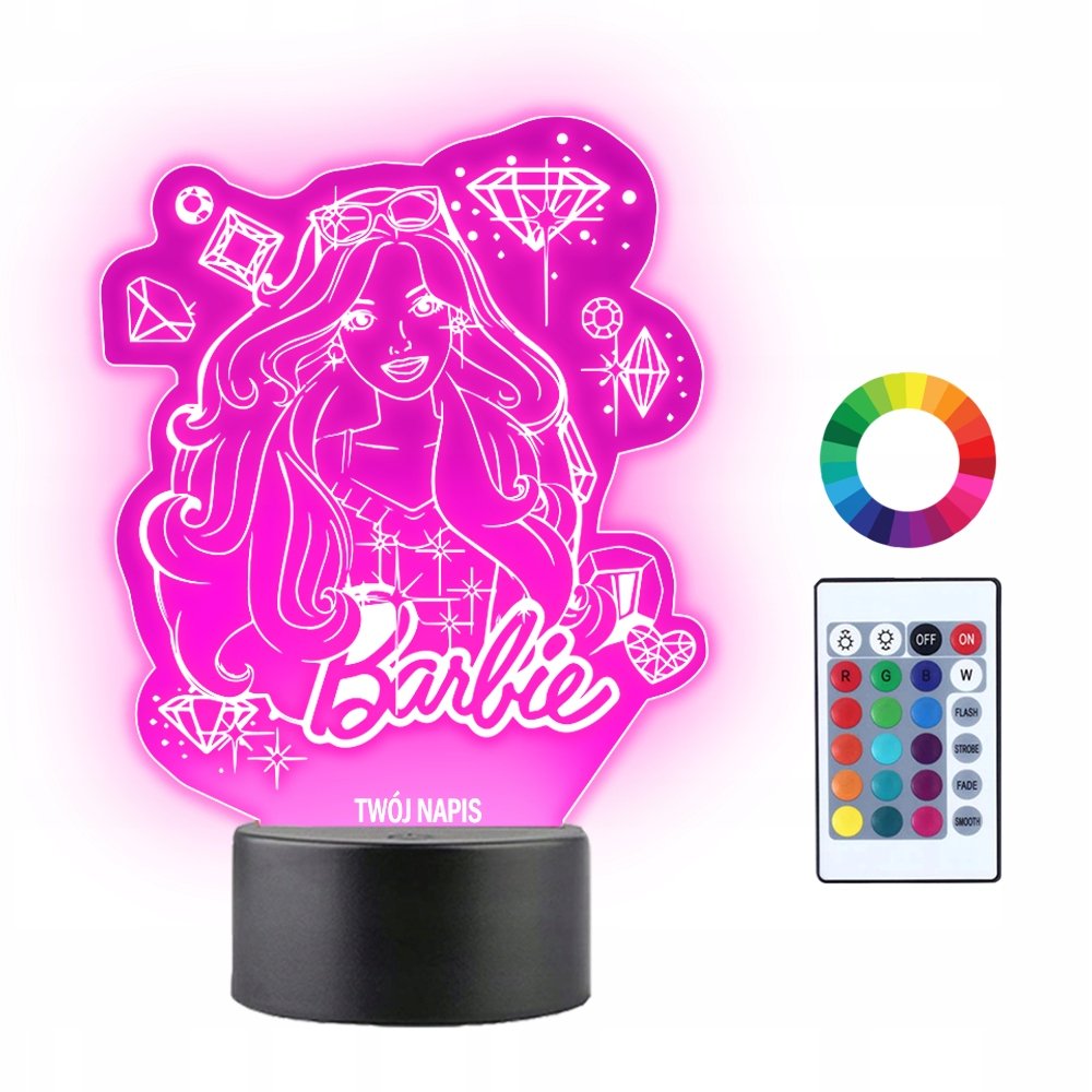 Lampka LED 3D Lalka Barbie Prezent