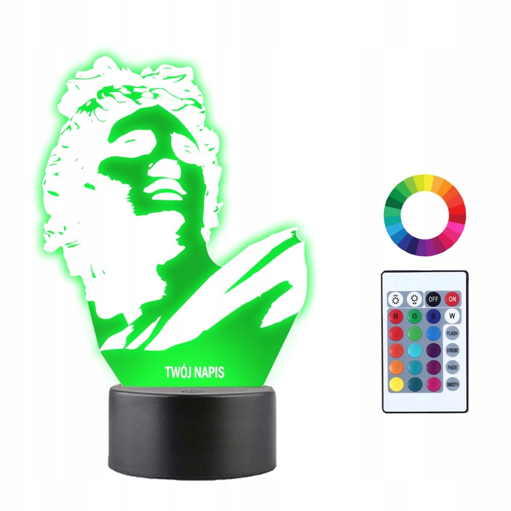 Lampka Nocna 3D LED Apollo Bóg Grecki Prezent
