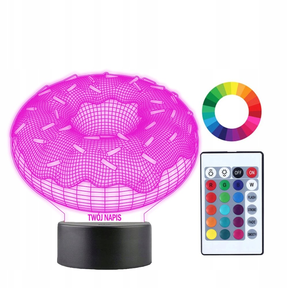 Lampka Nocna 3D LED Donut Pączek Prezent