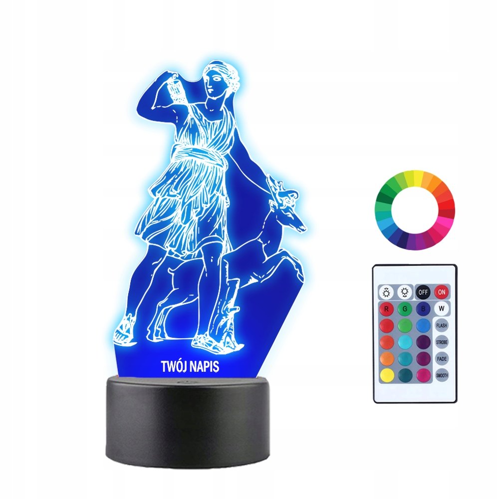 Lampka Nocna 3D Led Artemida Bogini Łowów