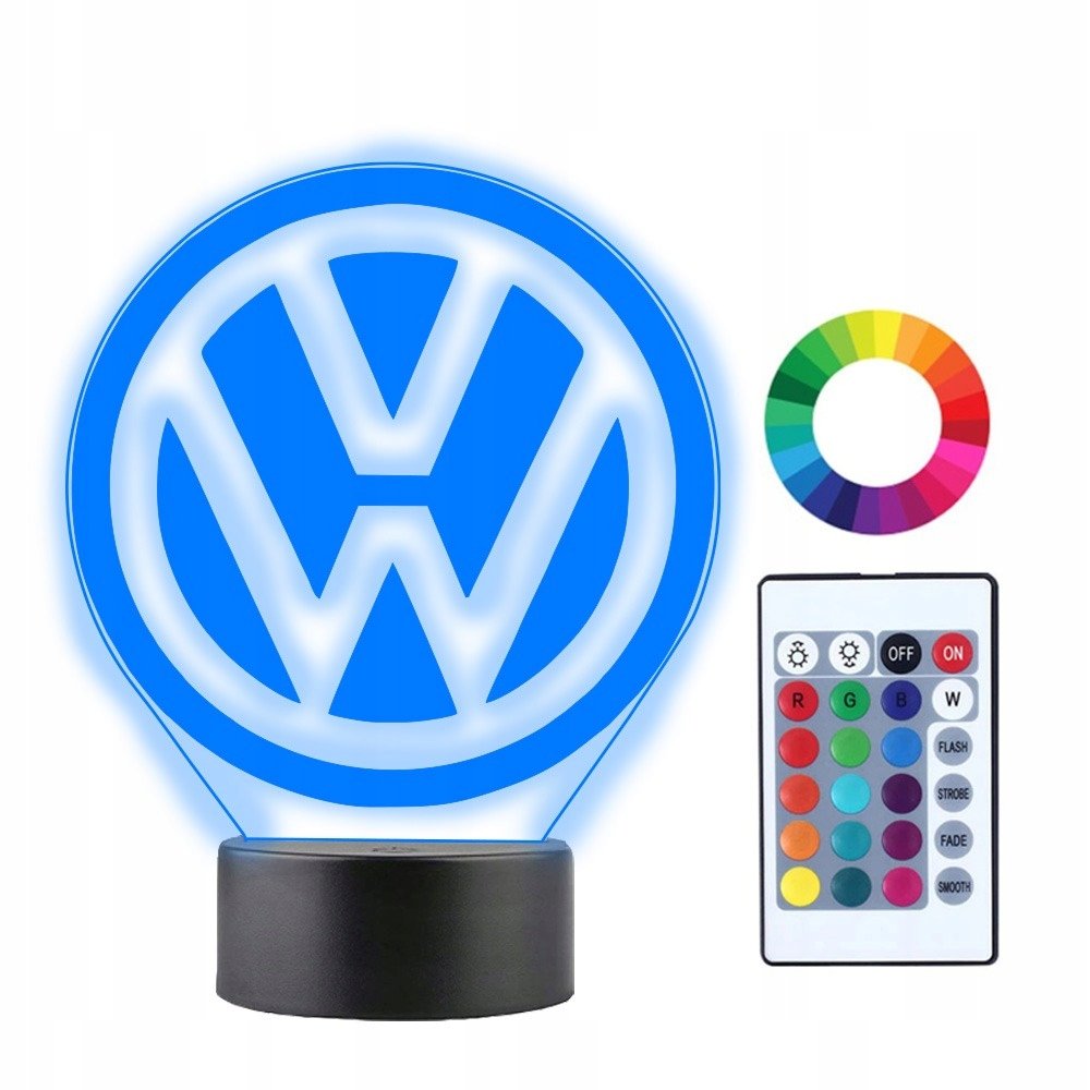 Lampka Nocna 3D Led AUTO Volkswagen Logo