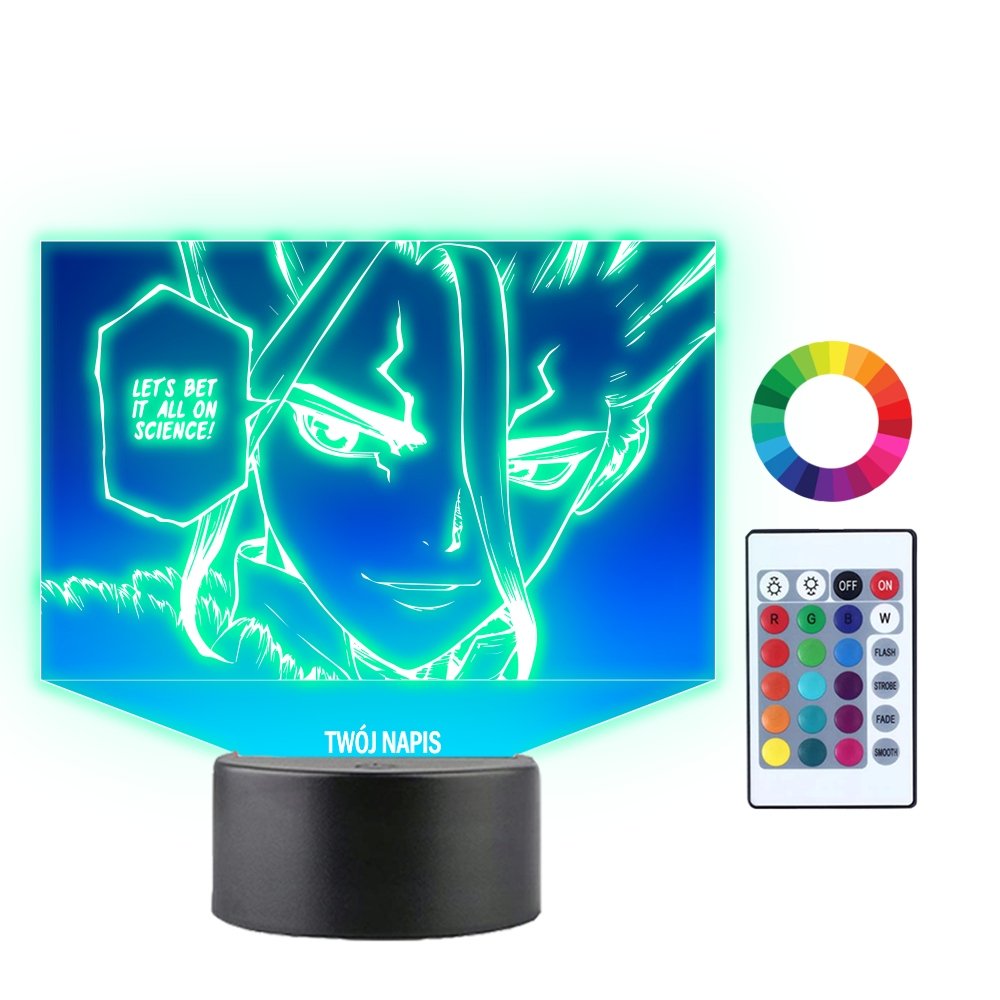 Lampka Nocna 3D LED DR STONE Anime Prezent