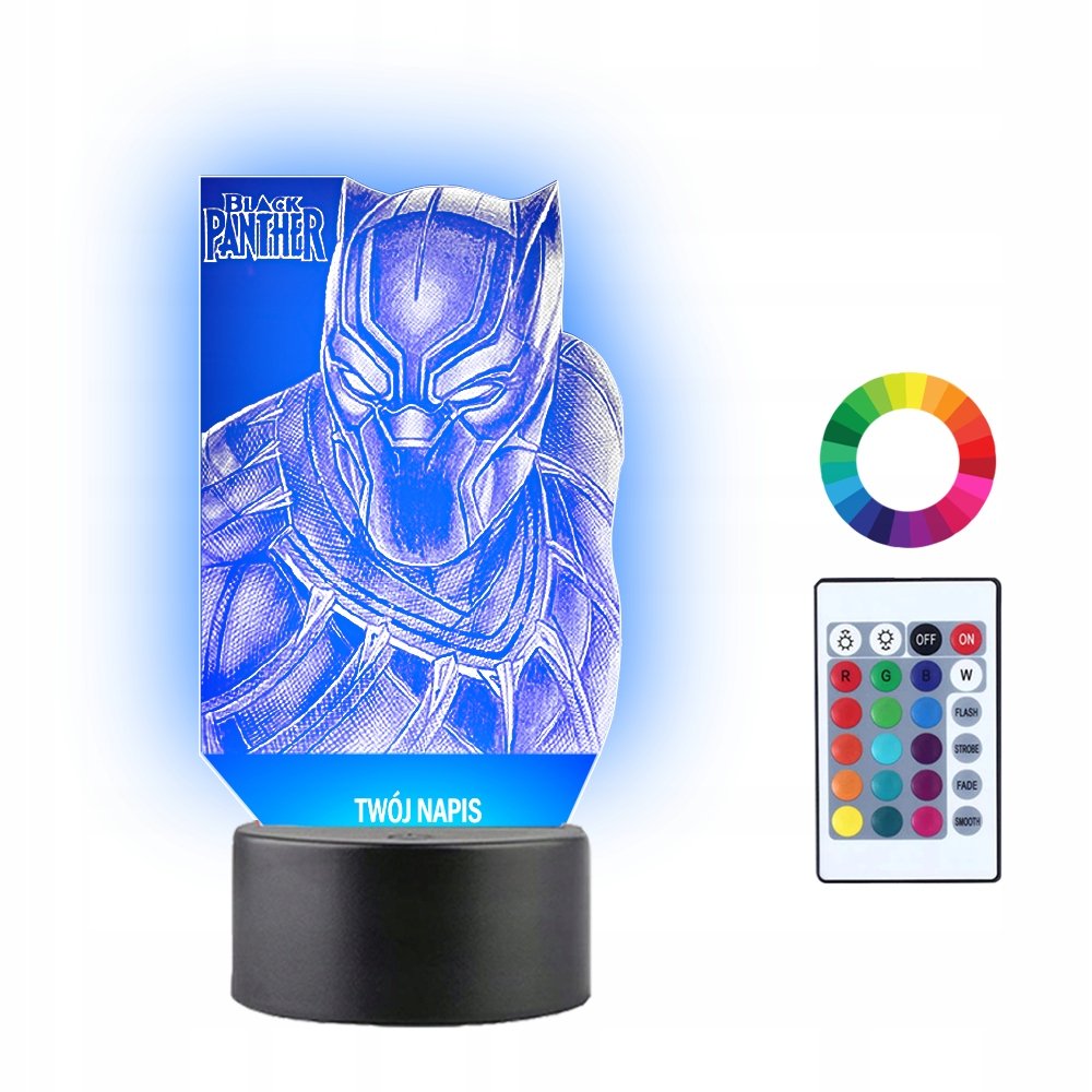 Lampka Nocna 3D Led Czarna Pantera Prezent