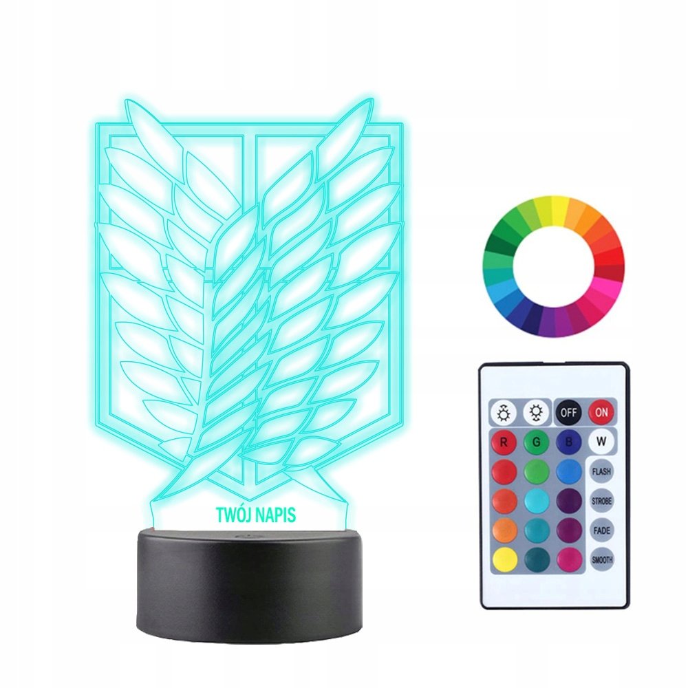 Lampka Nocna 3D LED Atak Tytanów Herb Korpus