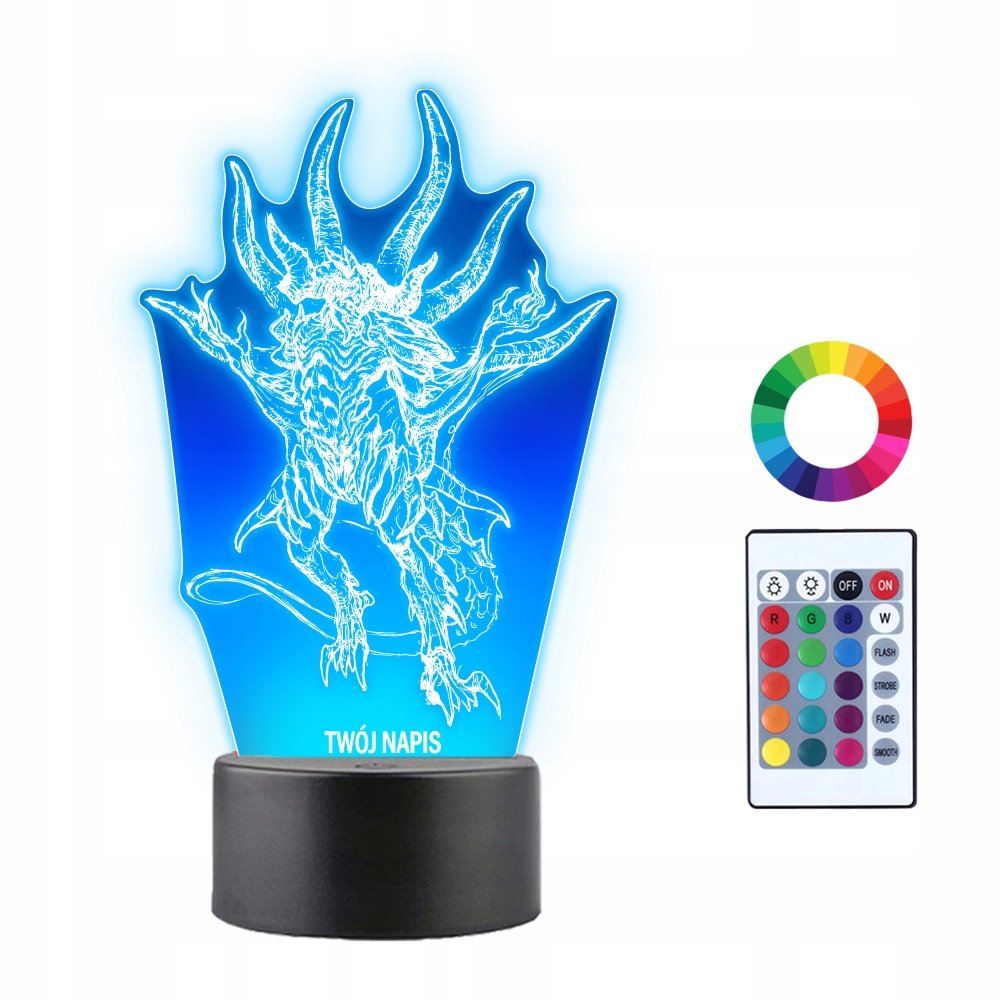 Lampka Nocna 3D LED Diablo Potwór Prezent