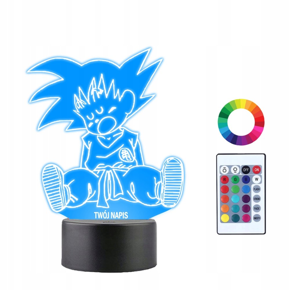 Lampka Nocna 3D LED Dragon Ball Mały Son Goku