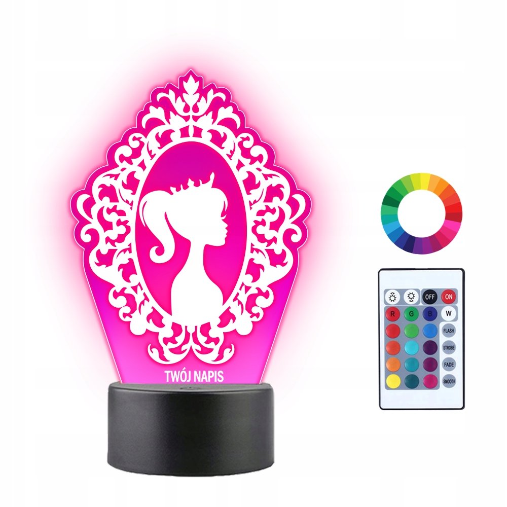 Lampka LED 3D Lalka Barbie Prezent