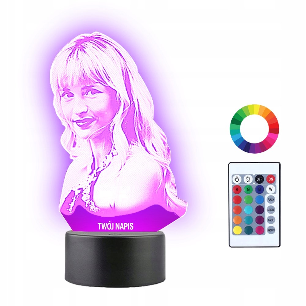 Lampka Nocna 3D Led Angele Bedside Muzyka