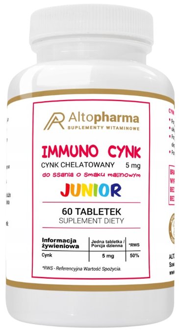 Altopharma Immuno Cynk Junior 5 mg 60 tabletek do ssania 1146151