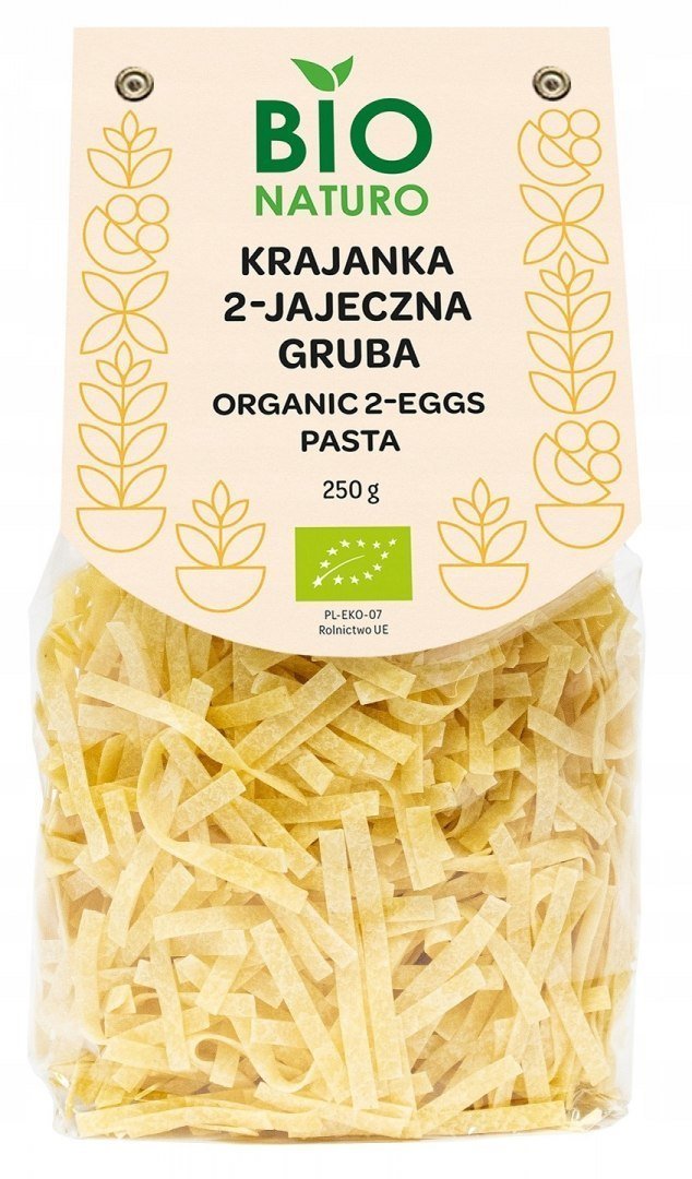 Makaron krajanka 2-jajeczna gruba BIO 250g