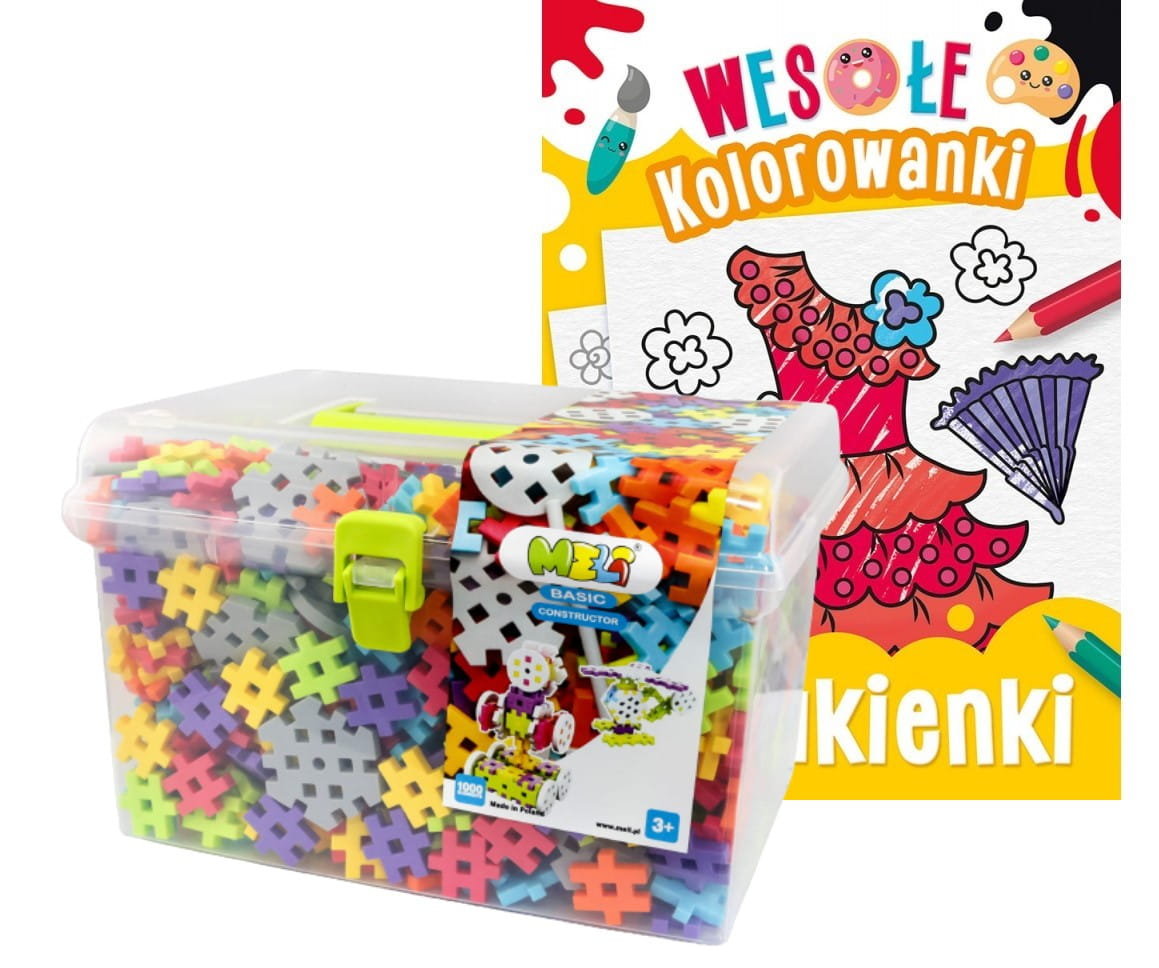 Klocki Konstrukcyjne Wafle Meli Basic Constructor Travel Box 1000