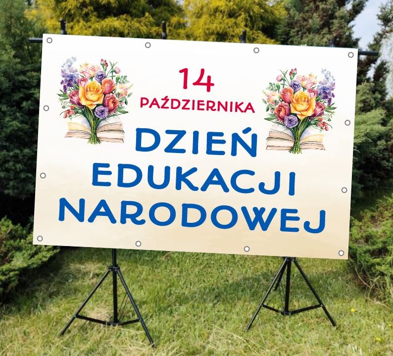 DZIEŃ EDUKACJI NARODOWEJ 100x150cm - BANER DO SZKOŁY I PRZEDSZKOLA
