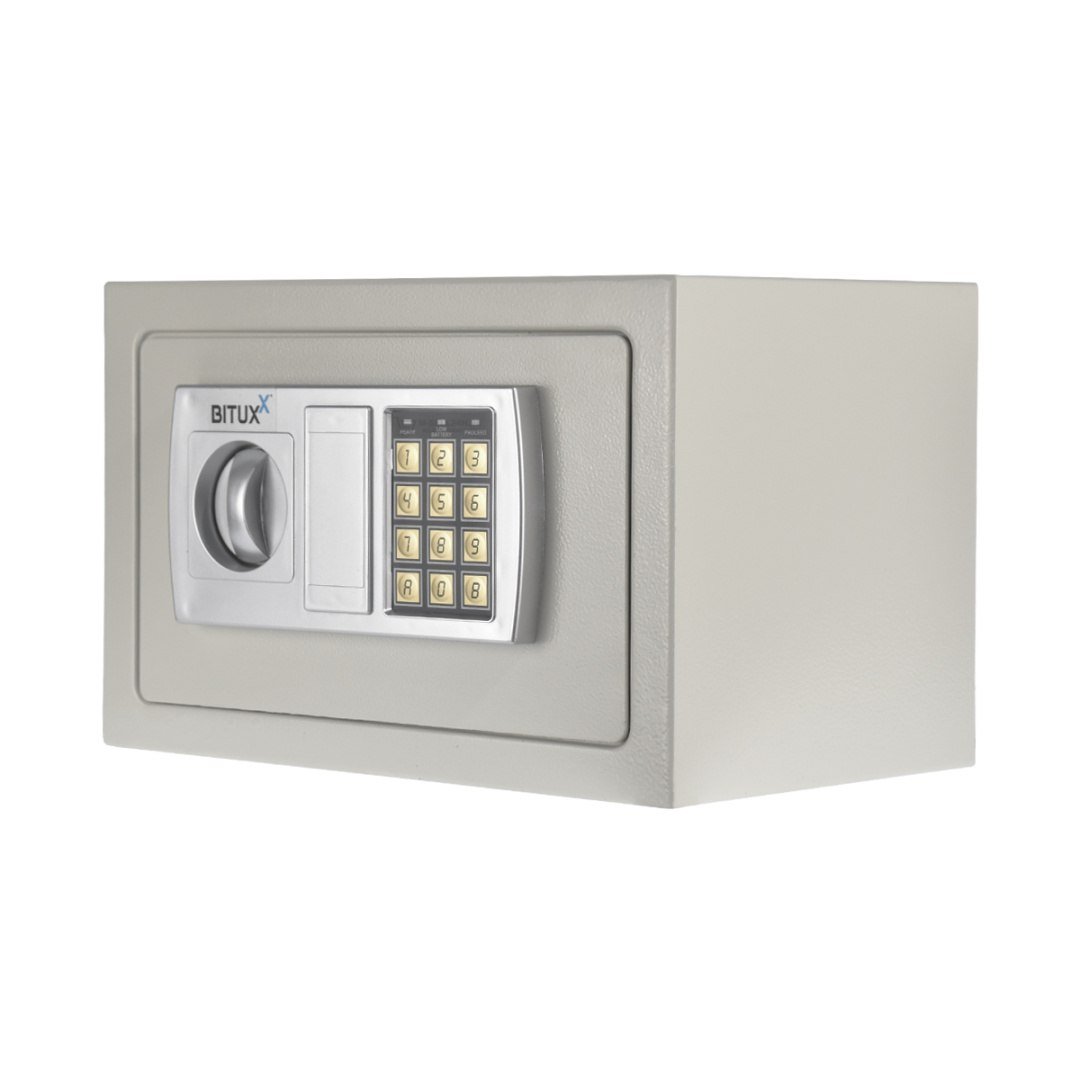 Sejf Biurowy Z Zamkiem Elektronicznym Meblowy Jasnoszary 31X20Cm Bituxx